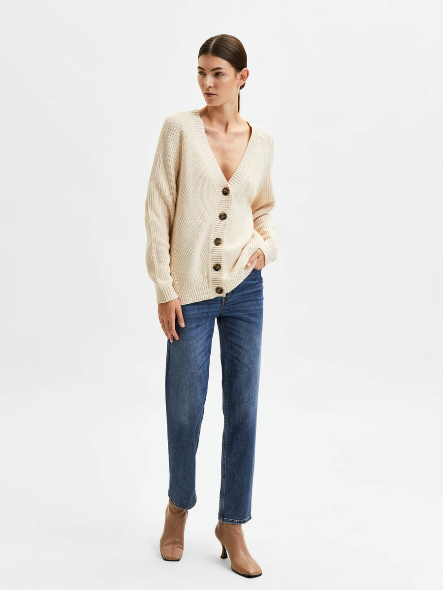Selected MANCHES LONGUES CARDIGAN EN MAILLE, Birch, highres - 16082276_Birch_005.jpg