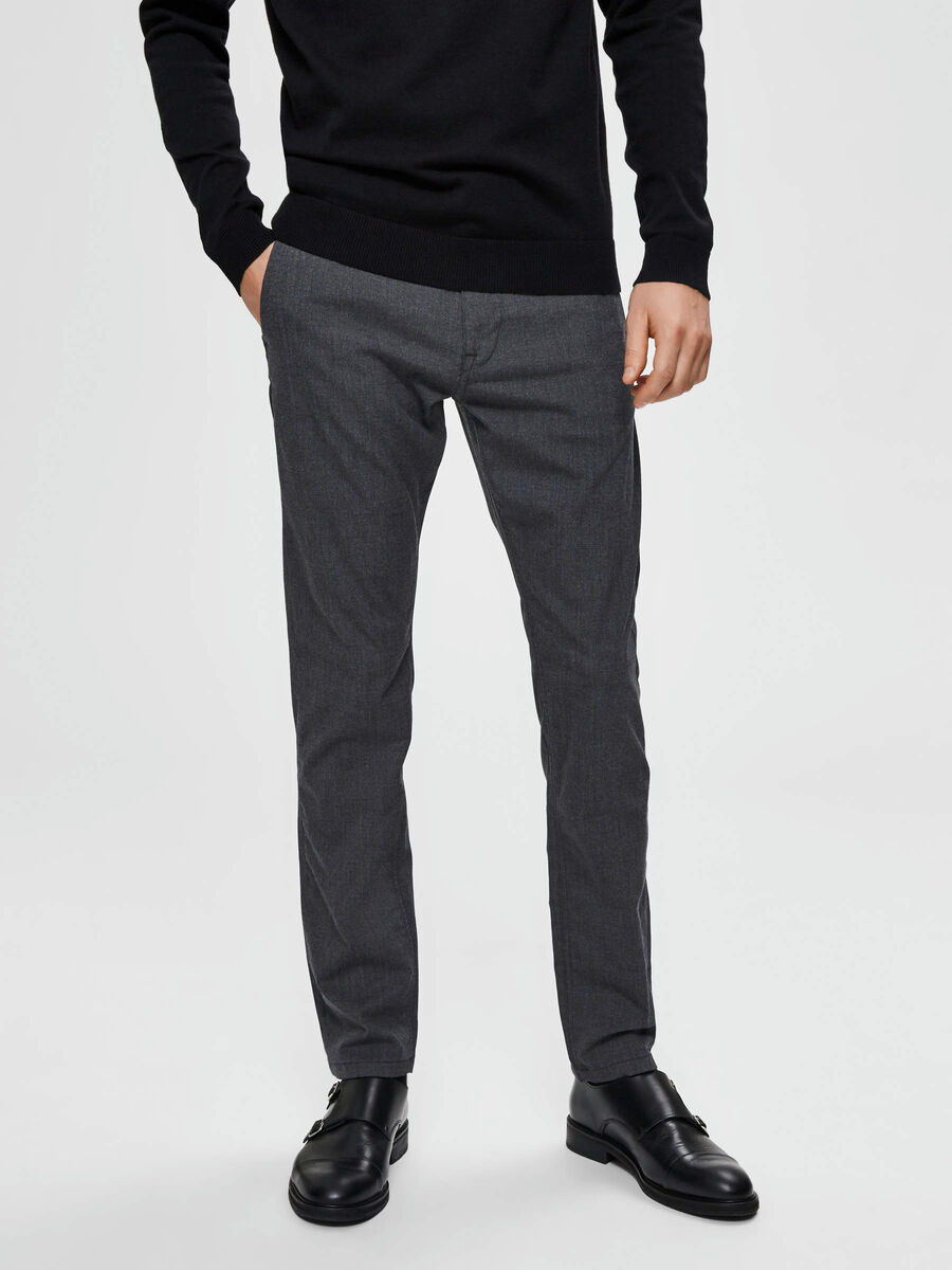 Selected SLIM FIT - FLEX FIT TROUSERS, Grey Melange, highres - 16073026_GreyMelange_003.jpg
