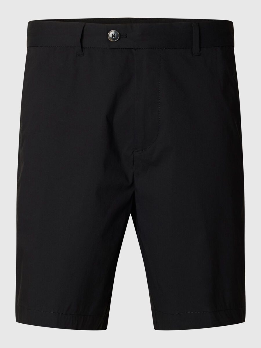 Selected REGULAR FIT CHINO SHORTS, Black, highres - 16096752_Black_001.jpg