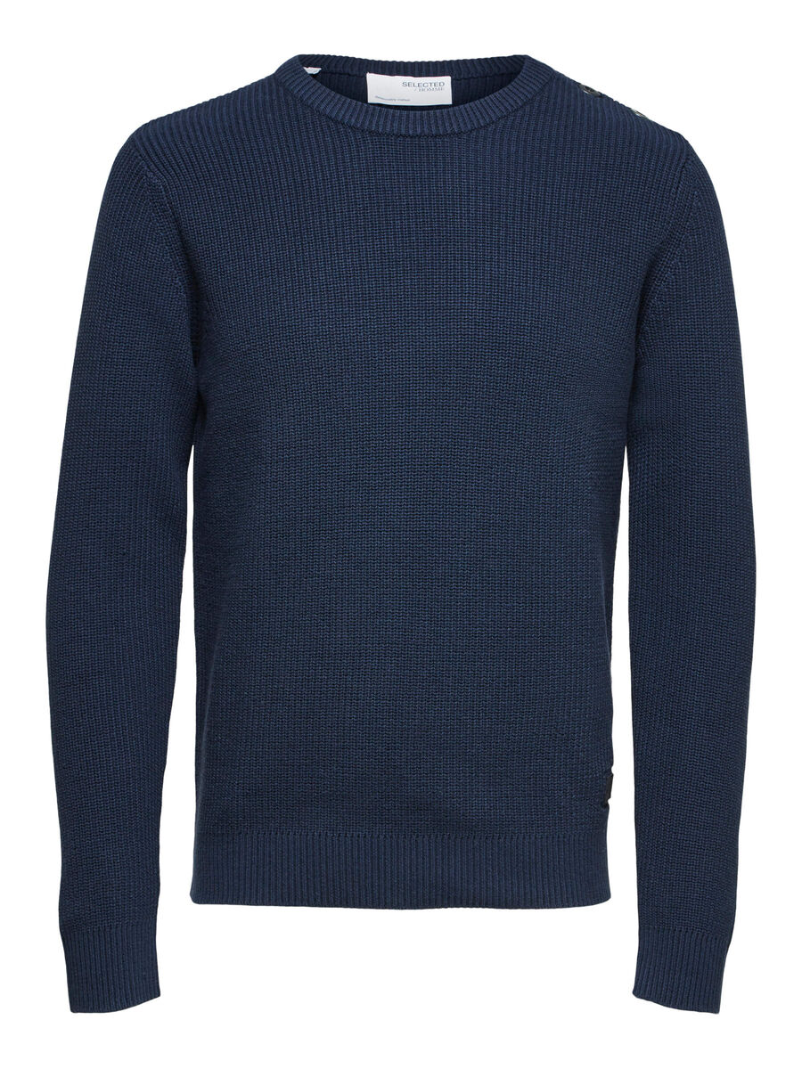 Selected LANGE ÆRMER STRIKTRØJE, Navy Blazer, highres - 16079928_NavyBlazer_001.jpg