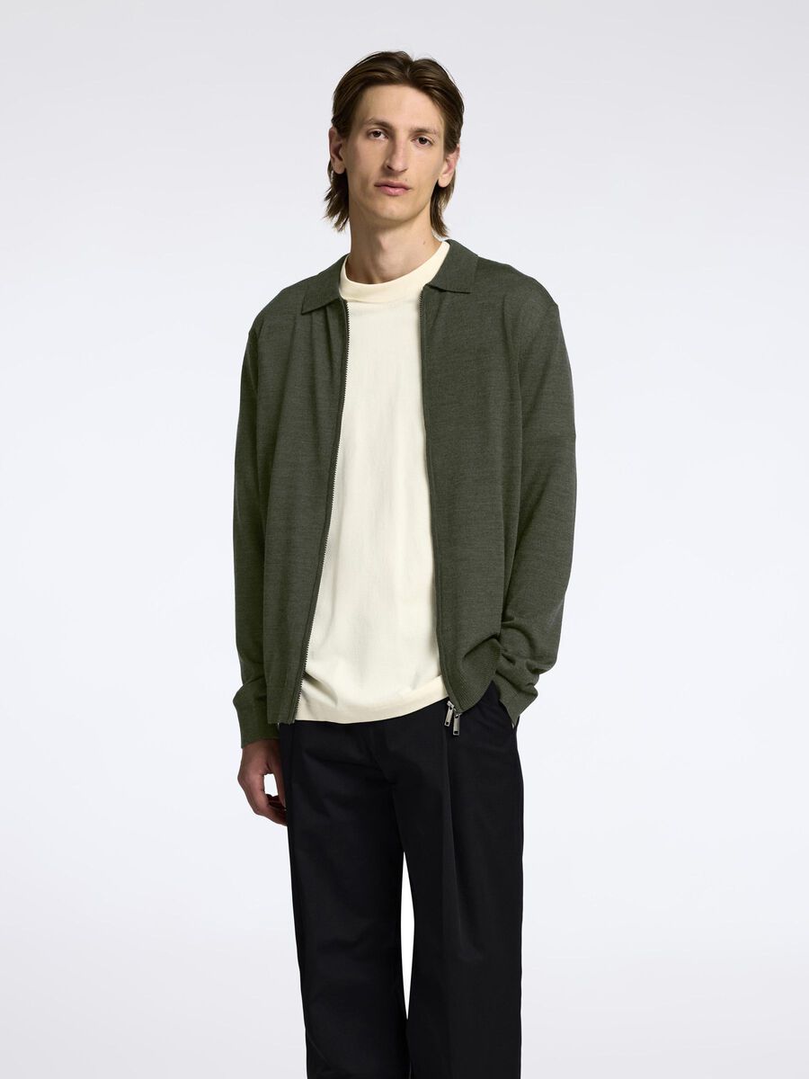 Selected WOOL BLEND ZIP-FRONT CARDIGAN, Deep Depths, highres - 16097977_DeepDepths_003.jpg