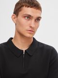 Selected KNITTED POLO SHIRT, Black, highres - 16092578_Black_006.jpg