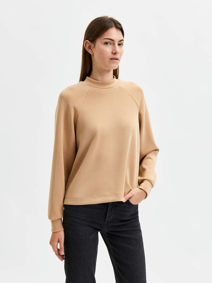 Selected LONG SLEEVE SWEATSHIRT, Tannin, highres - 16082346_Tannin_003.jpg