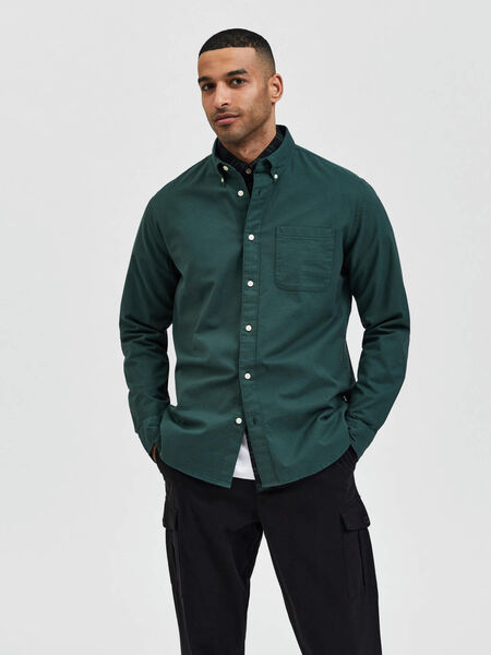 Selected ORGANIC COTTON OXFORD SHIRT, Sycamore, highres - 16077359_Sycamore_003.jpg