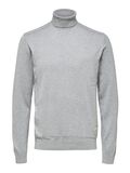 Selected LANGARM ROLLKRAGEN PULLOVER, Medium Grey Melange, highres - 16074684_MediumGreyMelange_001.jpg