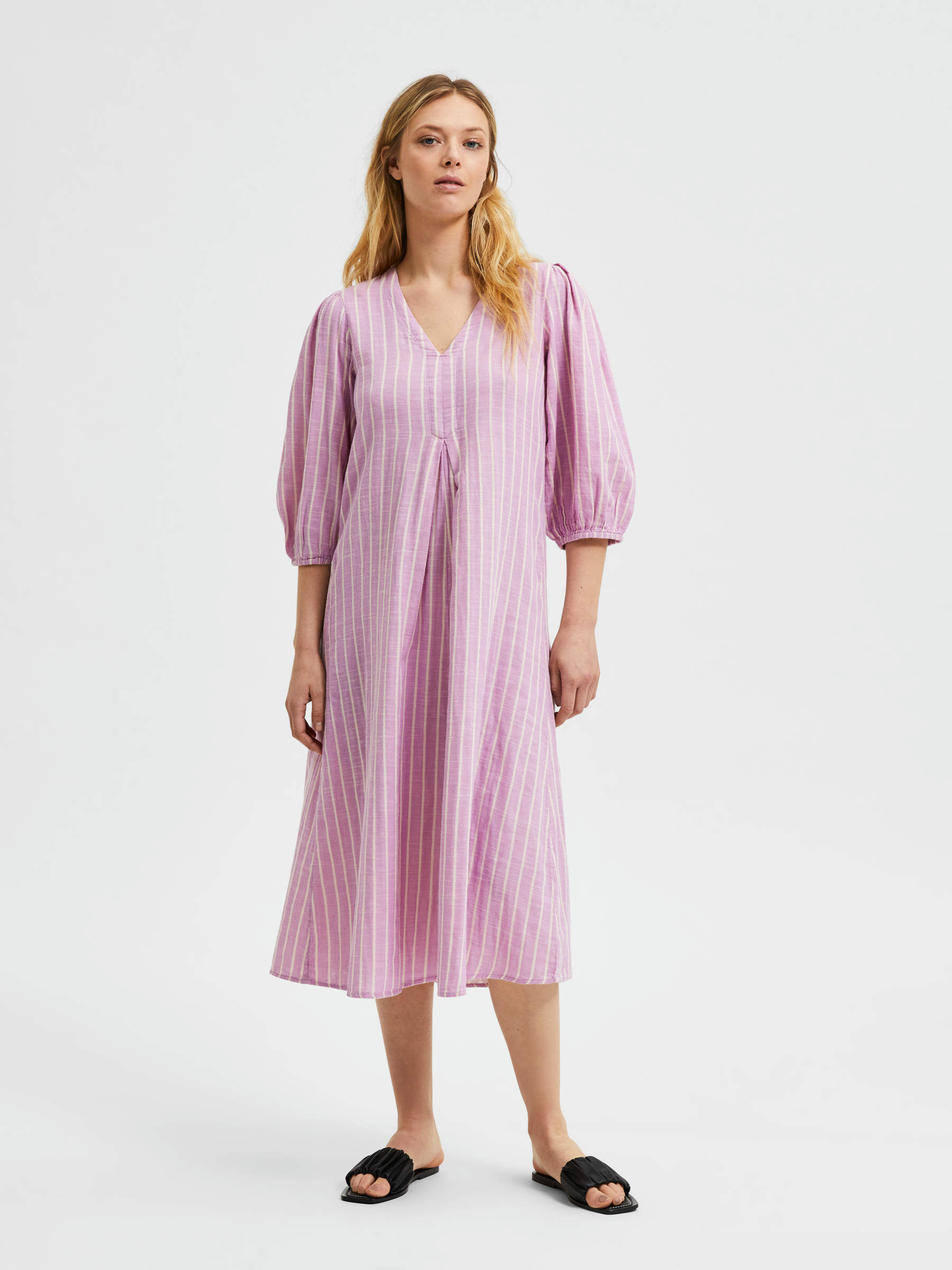 STRIPED MIDI DRESS Purple SELECTED FEMME