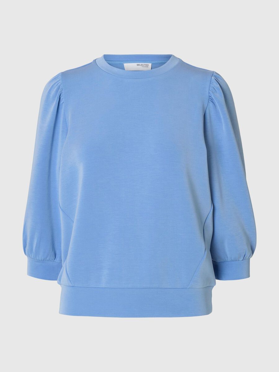 Selected PUFFÄRMEL SWEATSHIRT, Cornflower Blue, highres - 16082379_CornflowerBlue_001.jpg