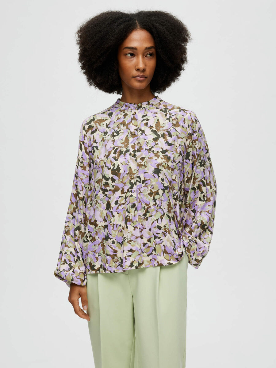 Selected GEBLOEMD SHIRT MET LANGE MOUWEN, Sandshell, highres - 16088076_Sandshell_992154_003.jpg