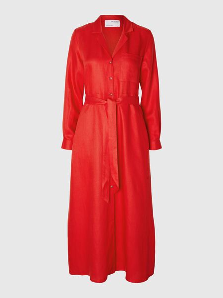 Selected MAXI SHIRT DRESS, Flame Scarlet, highres - 16093094_FlameScarlet_001.jpg