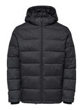 Selected HOODED PUFFER JACKET, Dark Grey Melange, highres - 16077637_DarkGreyMelange_001.jpg