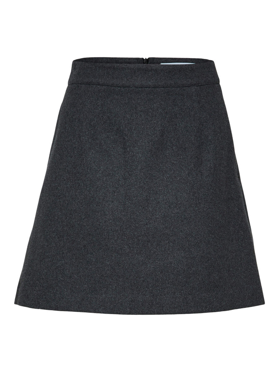 Selected WOOL MINI SKIRT, Dark Grey Melange, highres - 16087549_DarkGreyMelange_001.jpg