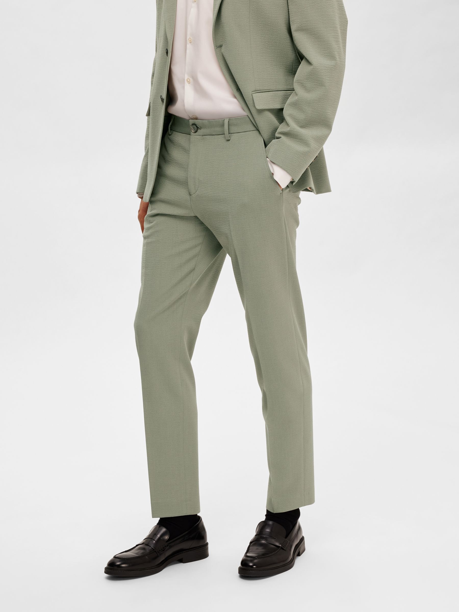 SEERSUCKER TROUSERS Green SELECTED HOMME