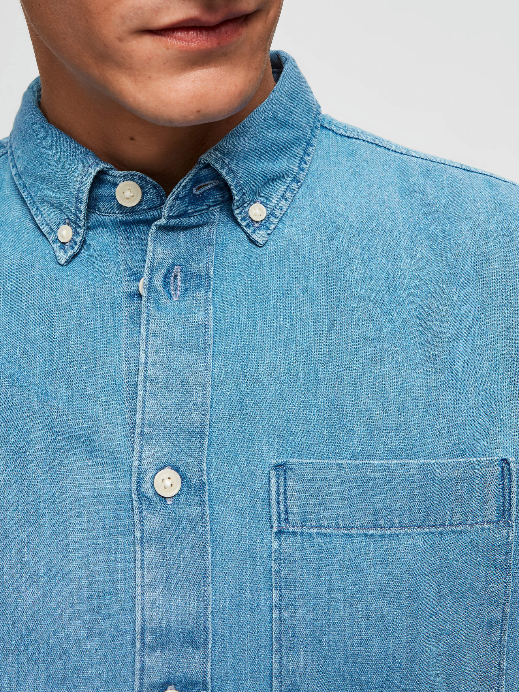 Selected homme cheap denim shirt