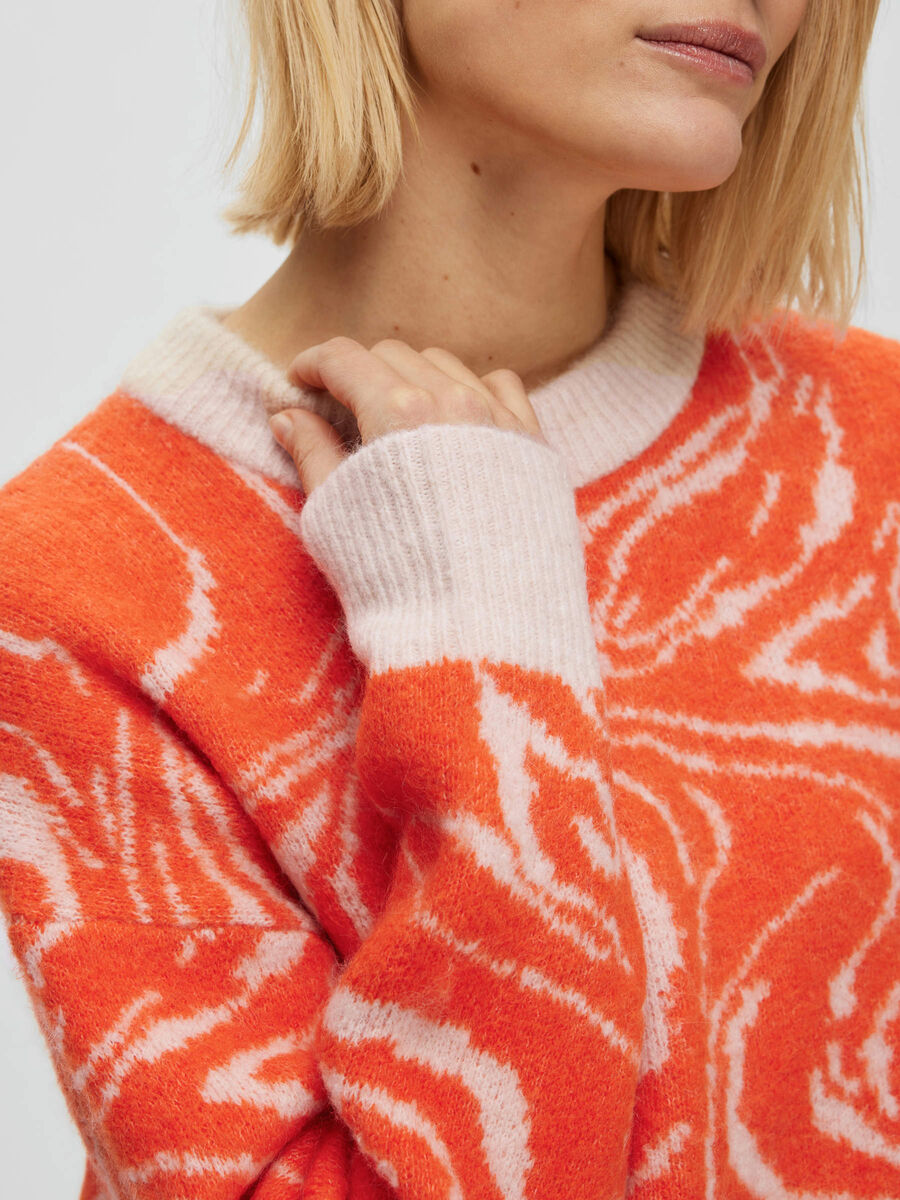 Selected PRINTED KNITTED JUMPER, Orangeade, highres - 16089059_Orangeade_1013334_006.jpg