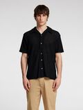 Selected STRIKKET JACQUARD KORTERMET SKJORTE, Black, highres - 16096769_Black_003.jpg