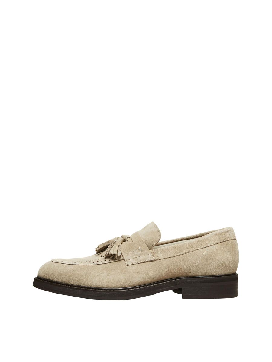 Selected SUEDE PENNY LOAFERS, Sand, highres - 16073042_Sand_001.jpg