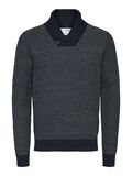 Selected SHAWL NECK KNITTED PULLOVER, Navy Blazer, highres - 16080974_NavyBlazer_890104_001.jpg