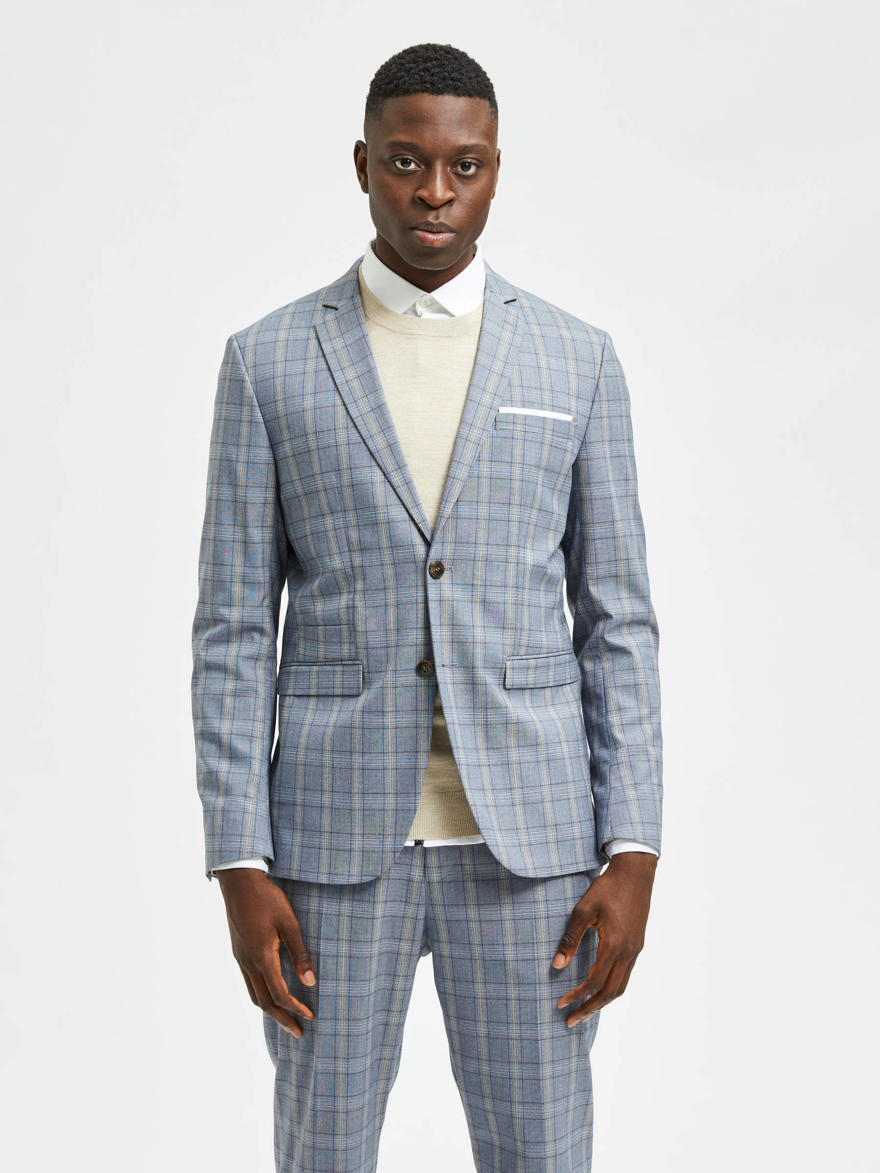 grey check blazers