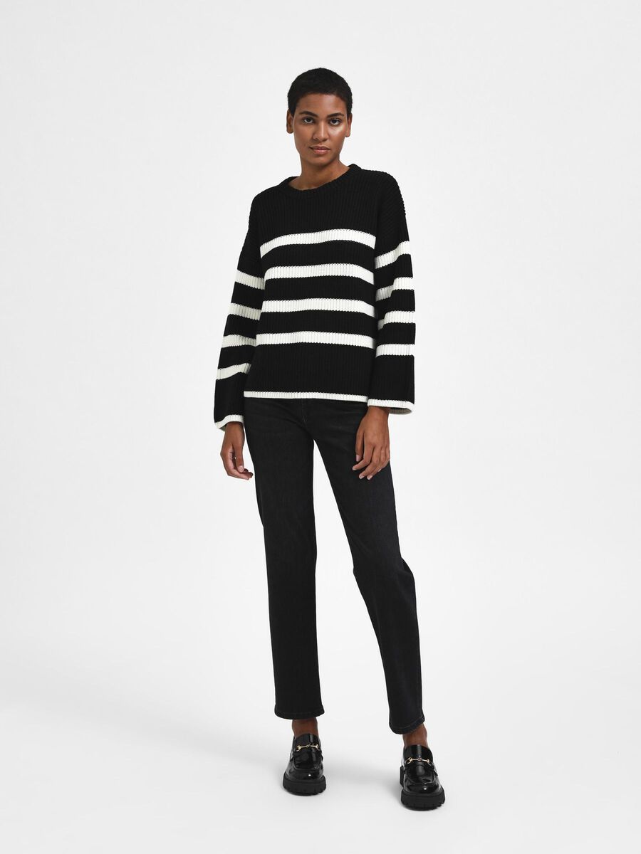 Selected STRIPED KNITTED JUMPER, Black, highres - 16084247_Black_926196_005.jpg