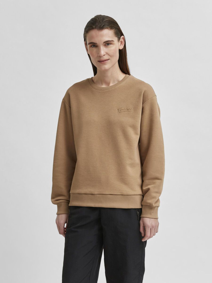 Selected ORGANIC COTTON BLEND SWEATSHIRT, Tigers Eye, highres - 16081529_TigersEye_888285_003.jpg