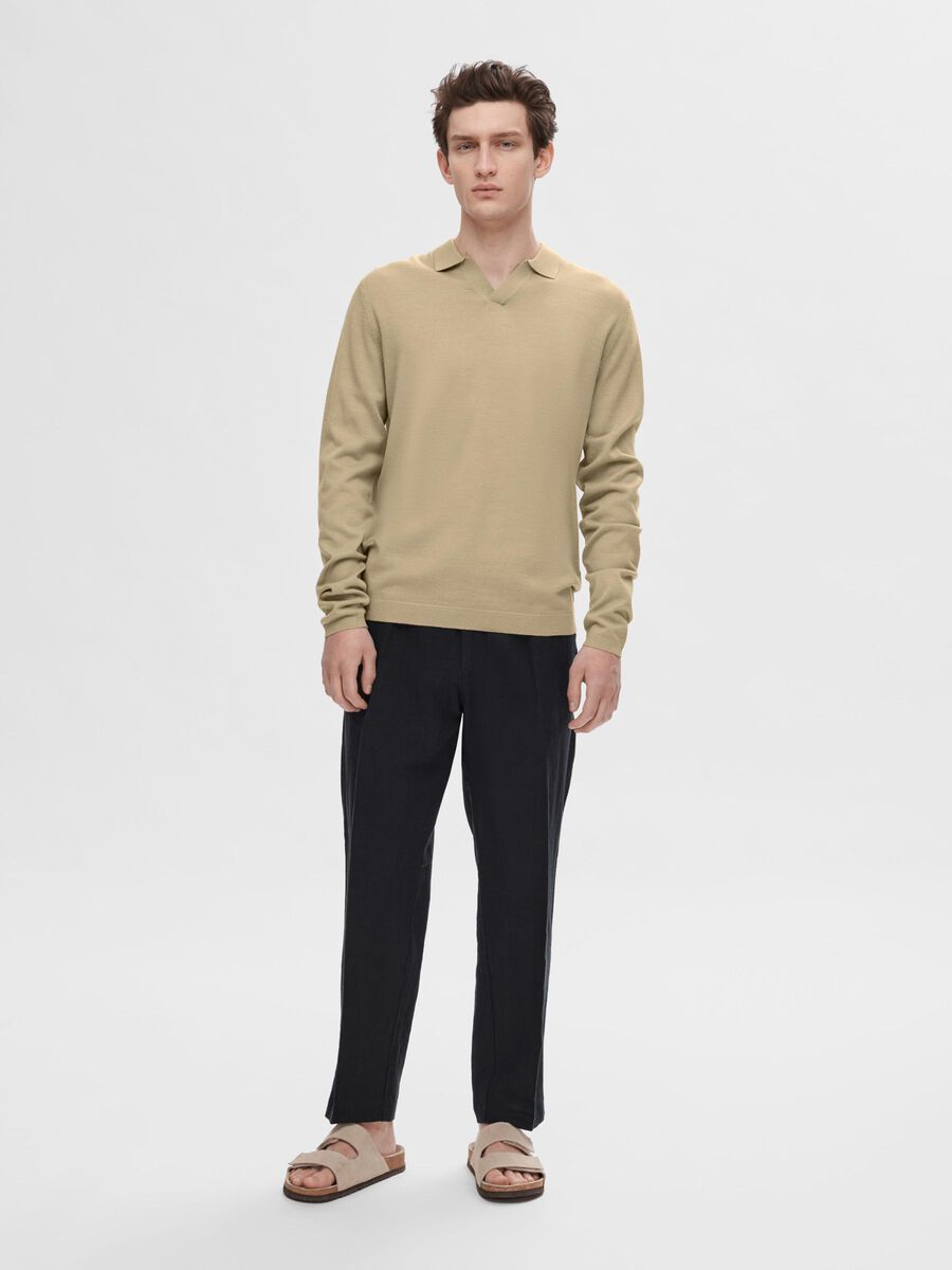 Selected KNITTED POLO JUMPER, Pure Cashmere, highres - 16092666_PureCashmere_005.jpg