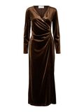 Selected VELVET WRAP DRESS, Copper Brown, highres - 16091821_CopperBrown_001.jpg