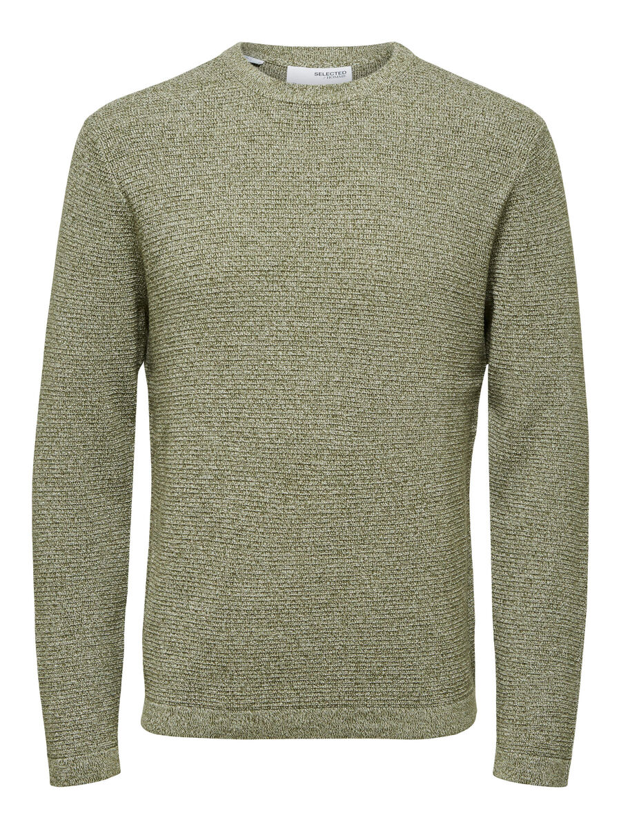 Selected ORGANIC COTTON PULLOVER, Winter Moss, highres - 16079776_WinterMoss_853674_001.jpg