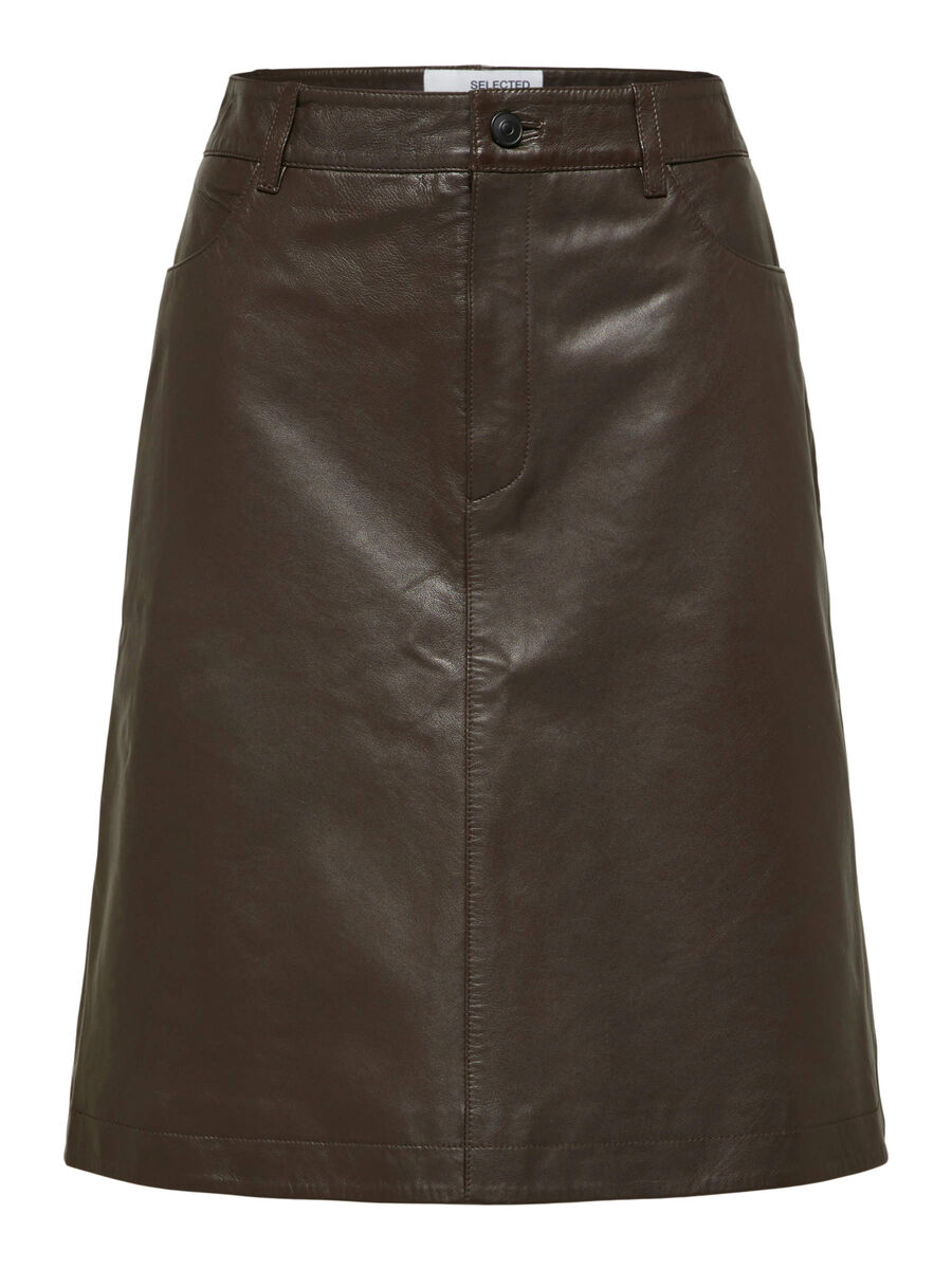 Selected LEATHER MINI SKIRT, Java, highres - 16085320_Java_001.jpg