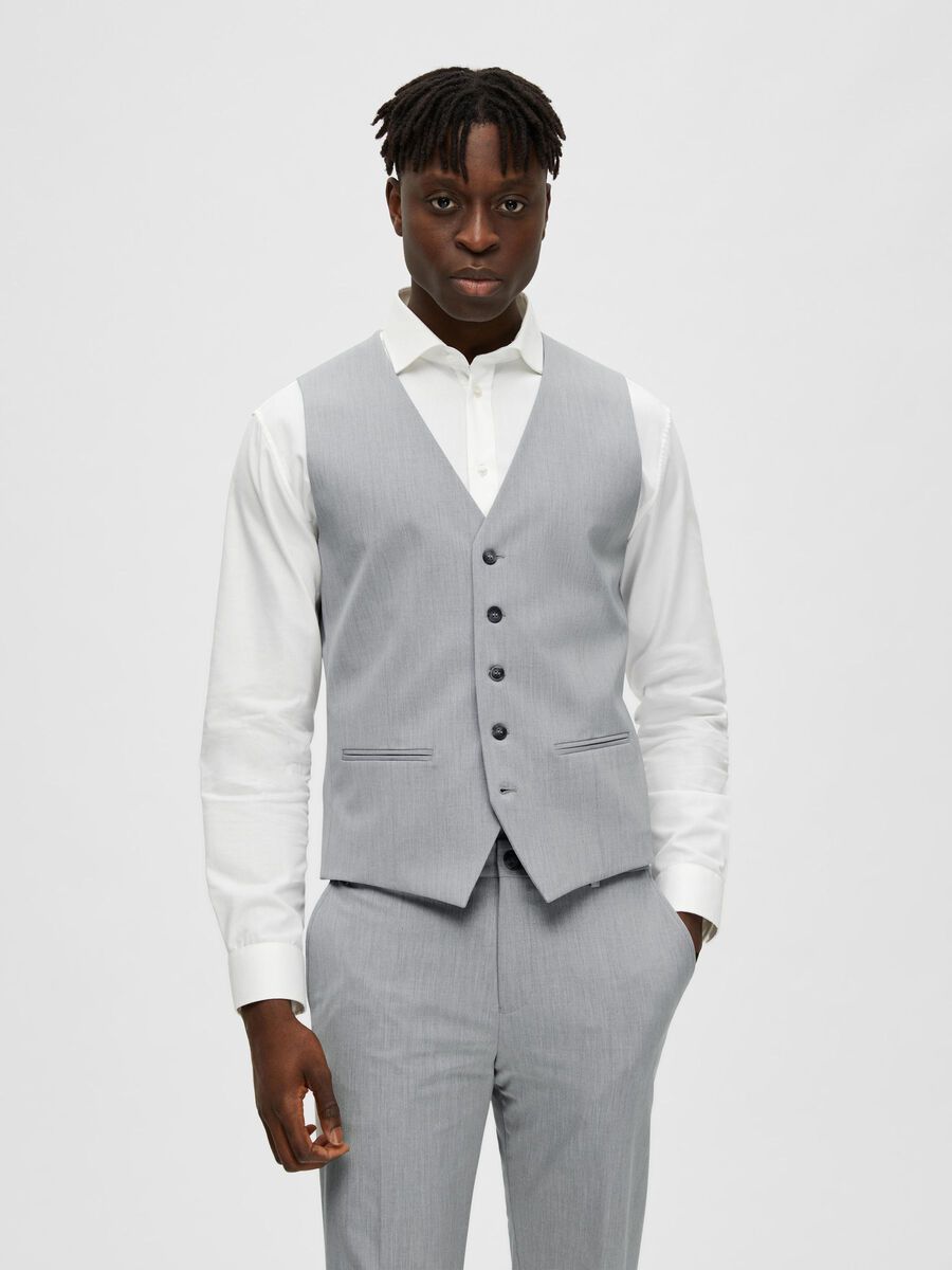 Selected TEJIDO DE PUNTO CHALECO, Light Grey Melange, highres - 16089406_LightGreyMelange_003.jpg