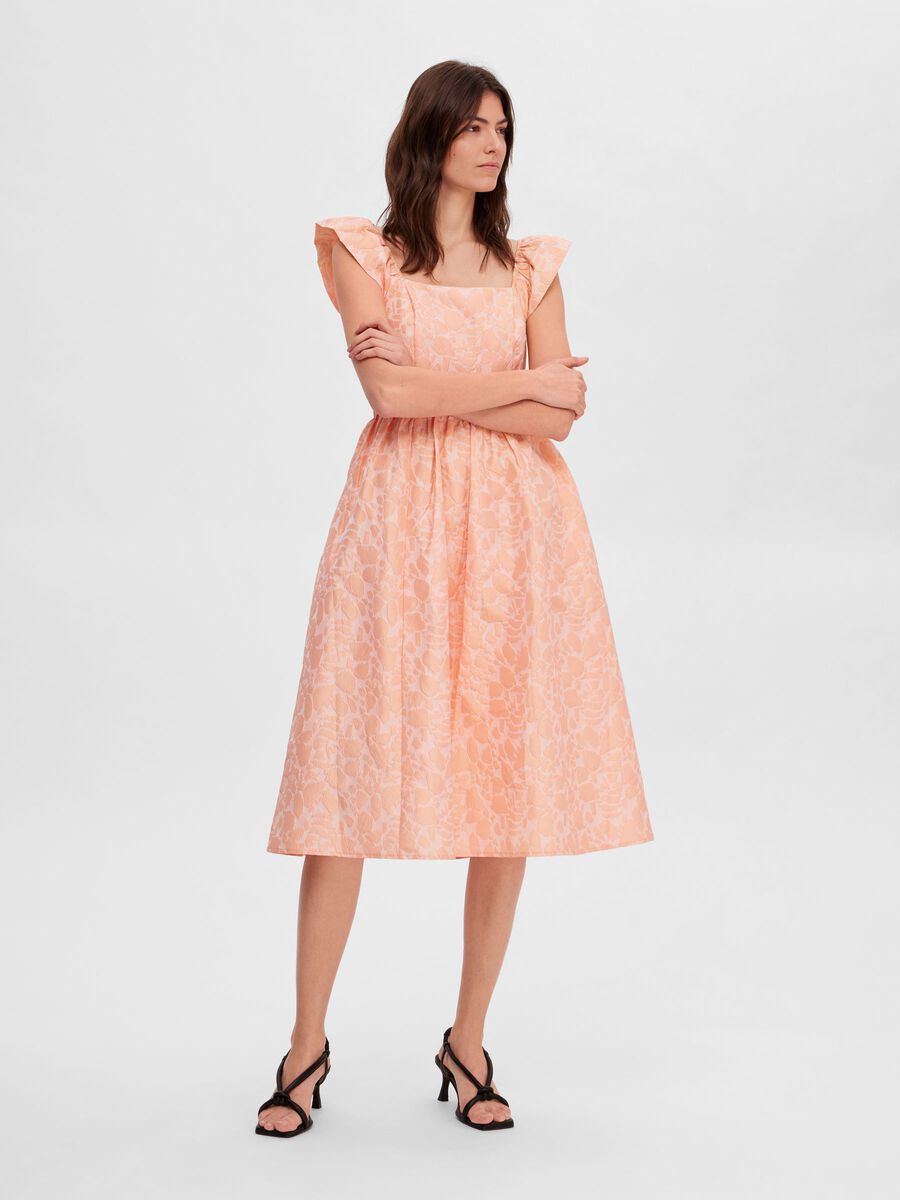 Selected JACQUARD MIDI DRESS, Papaya, highres - 16091015_Papaya_003.jpg