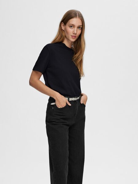 Selected BOXY T-SHIRT, Black, highres - 16087919_Black_003.jpg
