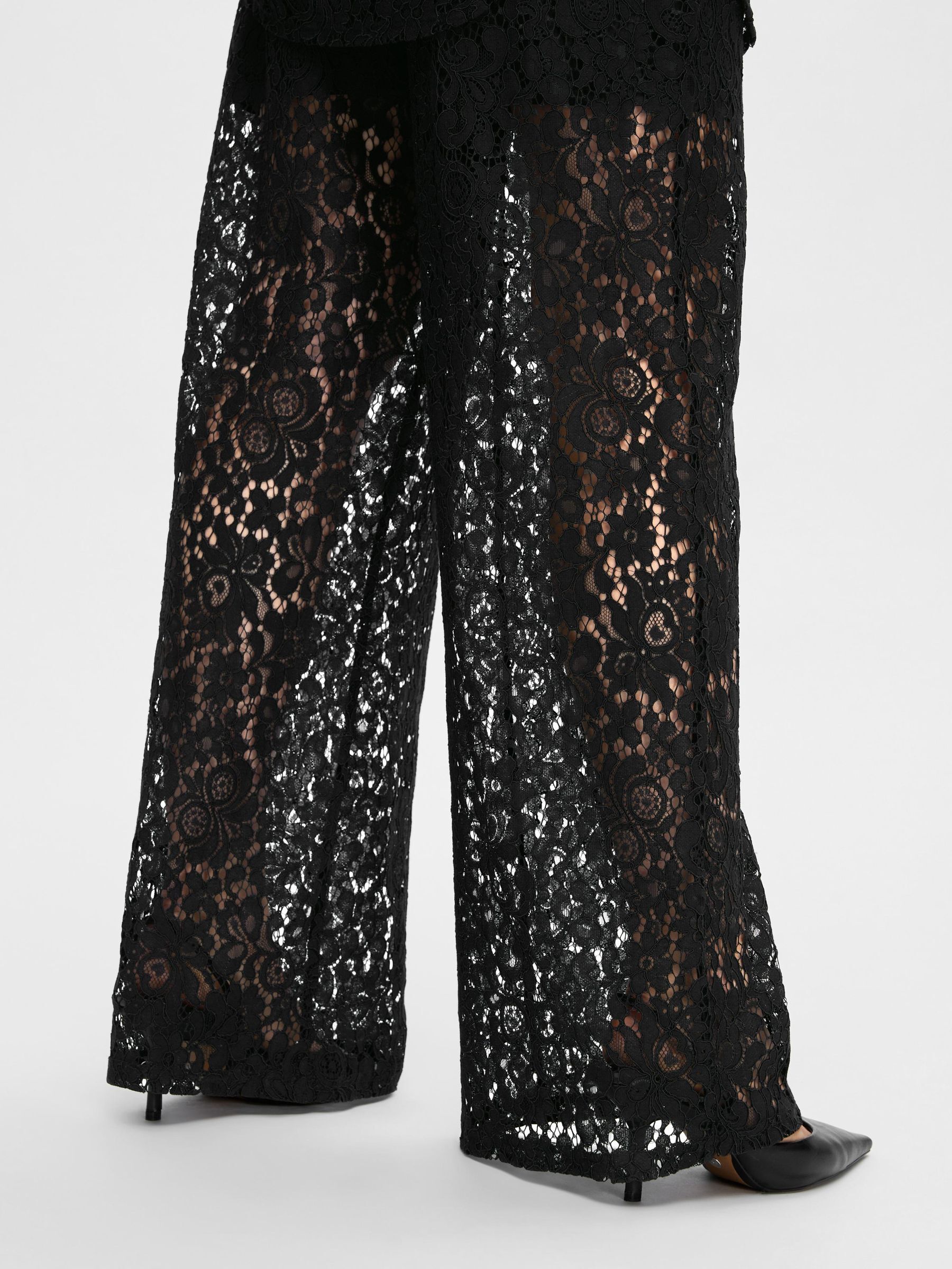 DENTELLE PANTALON TAILLE HAUTE Noir SELECTED FEMME