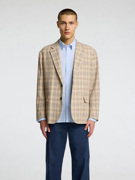 Selected LINEN BLEND SINGLE-BREASTED BLAZER, Sand, highres - 16099127_Sand_1216265_003.jpg