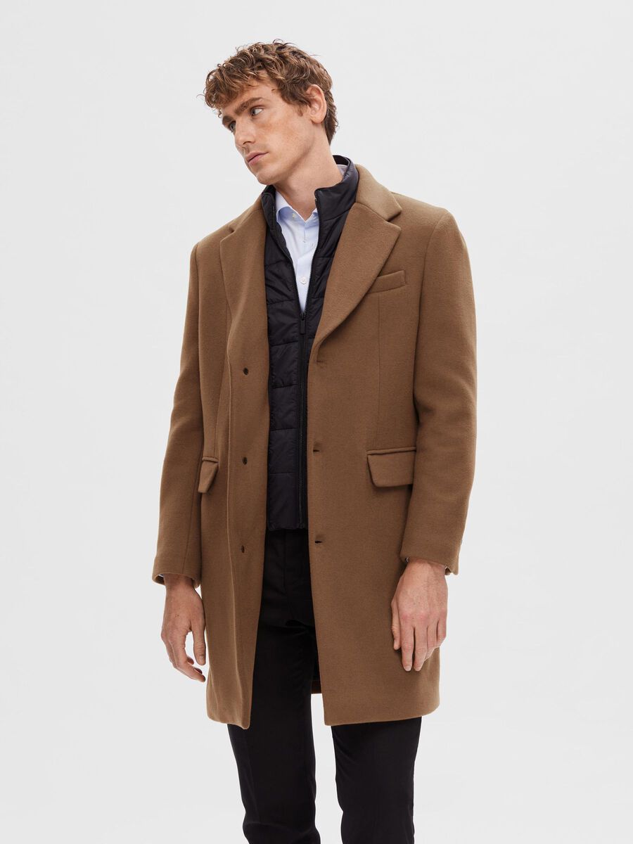 Selected WOOL BLEND 2-IN-1 COAT, Camel, highres - 16094324_Camel_003.jpg