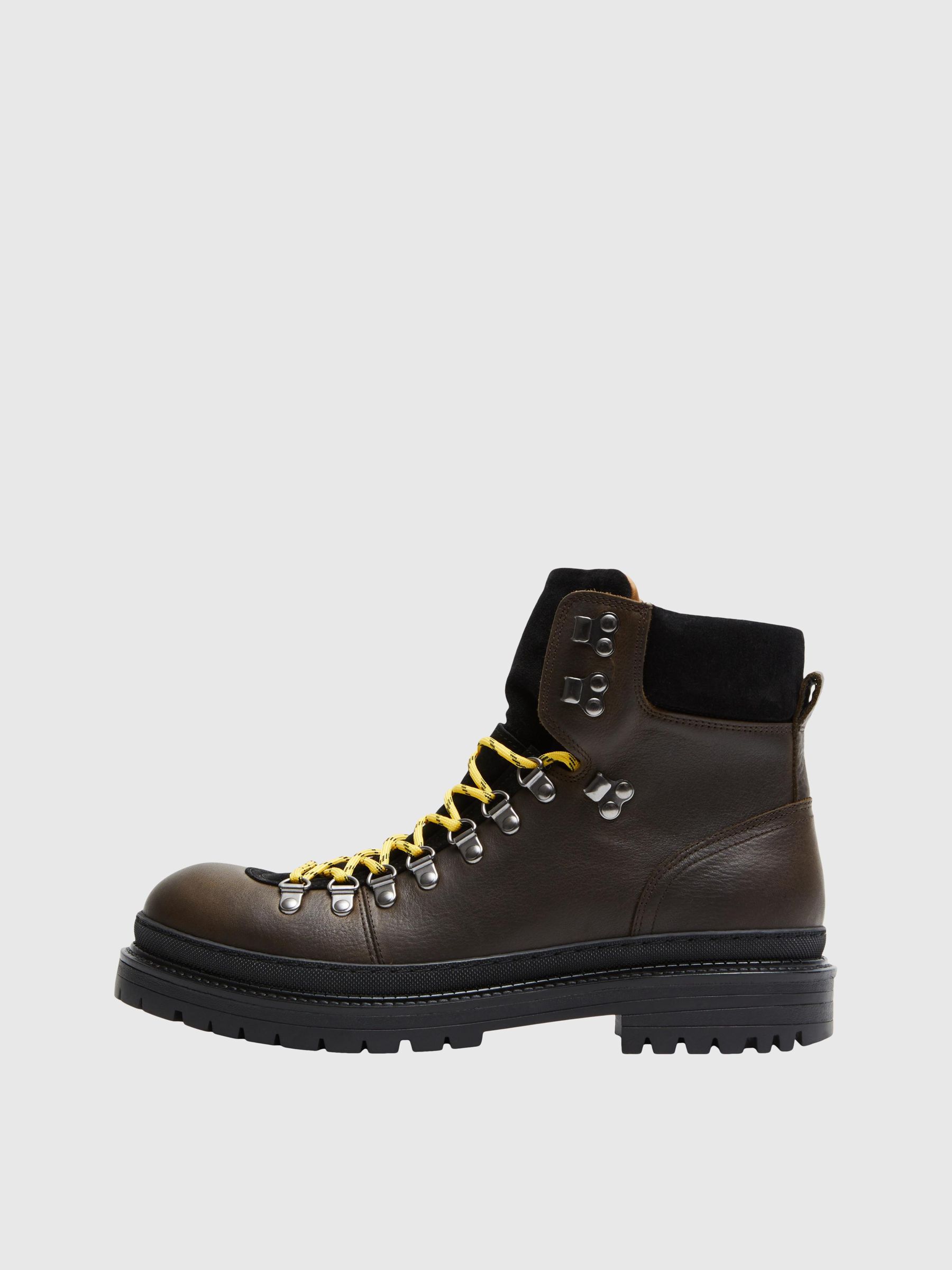 Selected homme leather hiker boots top