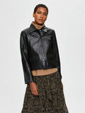 Selected CROPPED LEREN JAS, Black, highres - 16075236_Black_003.jpg