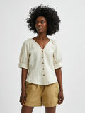 Selected LINEN BLEND - SHIRT, Sandshell, highres - 16073534_Sandshell_003.jpg