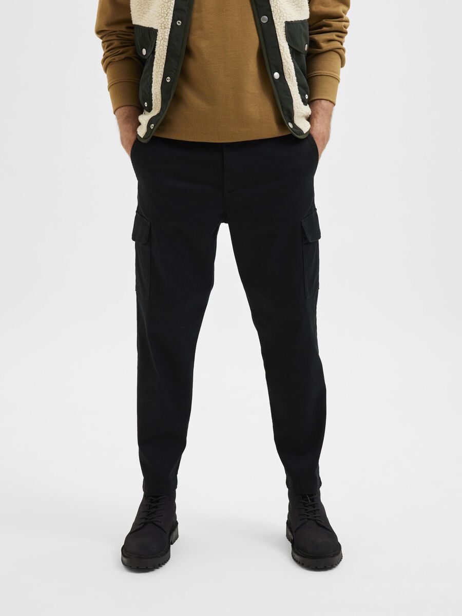 Selected SLIM TAPERED FIT TROUSERS, Black, highres - 16080539_Black_003.jpg