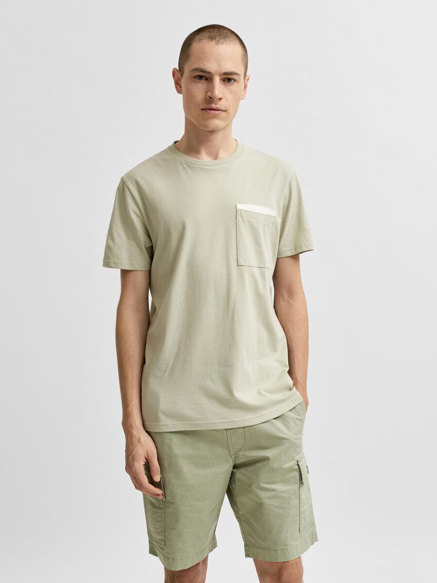 Selected MÉLANGE DE COTON BIO T-SHIRT, Tea, highres - 16079049_Tea_842301_003.jpg