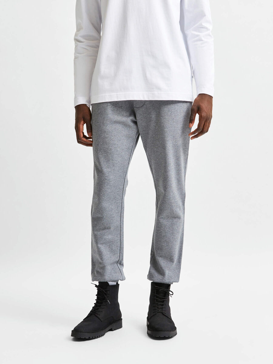 Selected COTON BIOLOGIQUE SELECTED STANDARDS JOGGING EN MOLLETON, Medium Grey Melange, highres - 16080132_MediumGreyMelange_003.jpg