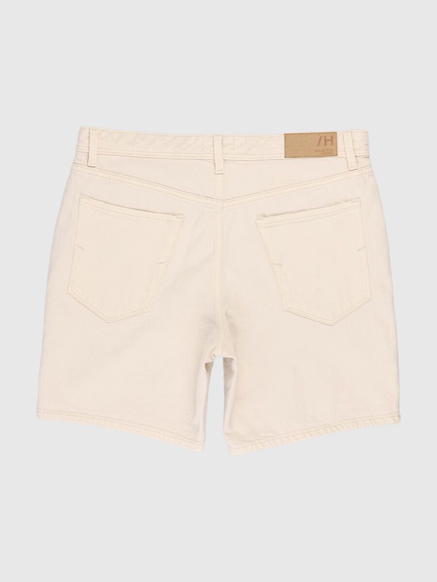 Selected SLIM FIT SHORTS, Ecru, highres - 80000223_Ecru_002.jpg