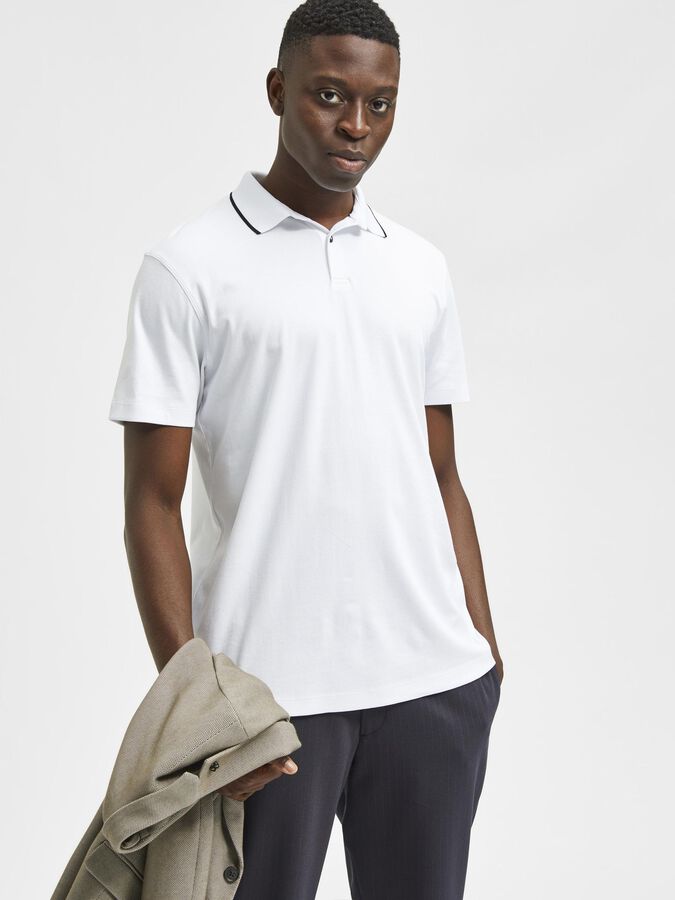 SHORT SLEEVED COOLMAX® POLO SHIRT | White | SELECTED HOMME® 