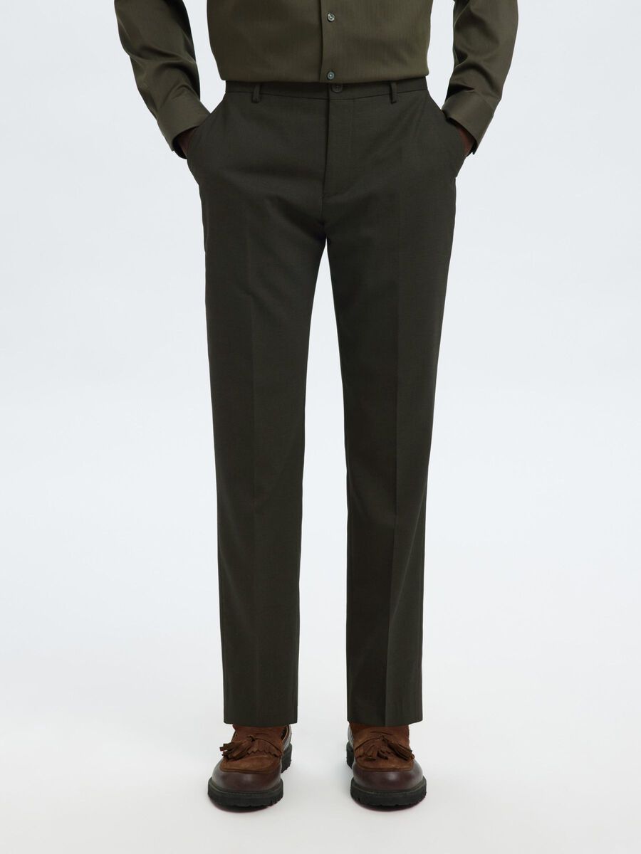 Selected GEWEBTER WOLLGEMISCH HOSE, Dark Green, highres - 16087869_DarkGreen_003.jpg