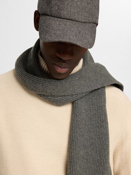 Selected 100% MERINOWOLL SCHAL, Medium Grey Melange, highres - 16094980_MediumGreyMelange_003.jpg