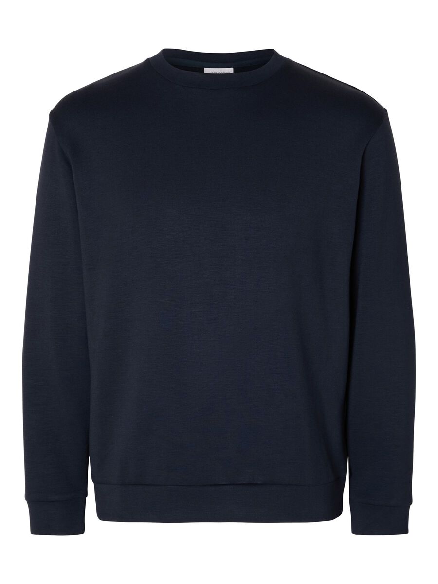Selected VISCOSE BLEND SWEATSHIRT, Sky Captain, highres - 16092573_SkyCaptain_001.jpg