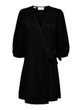 Selected JACQUARD MINI ROBE CACHE-CŒUR, Black, highres - 16089087_Black_001.jpg