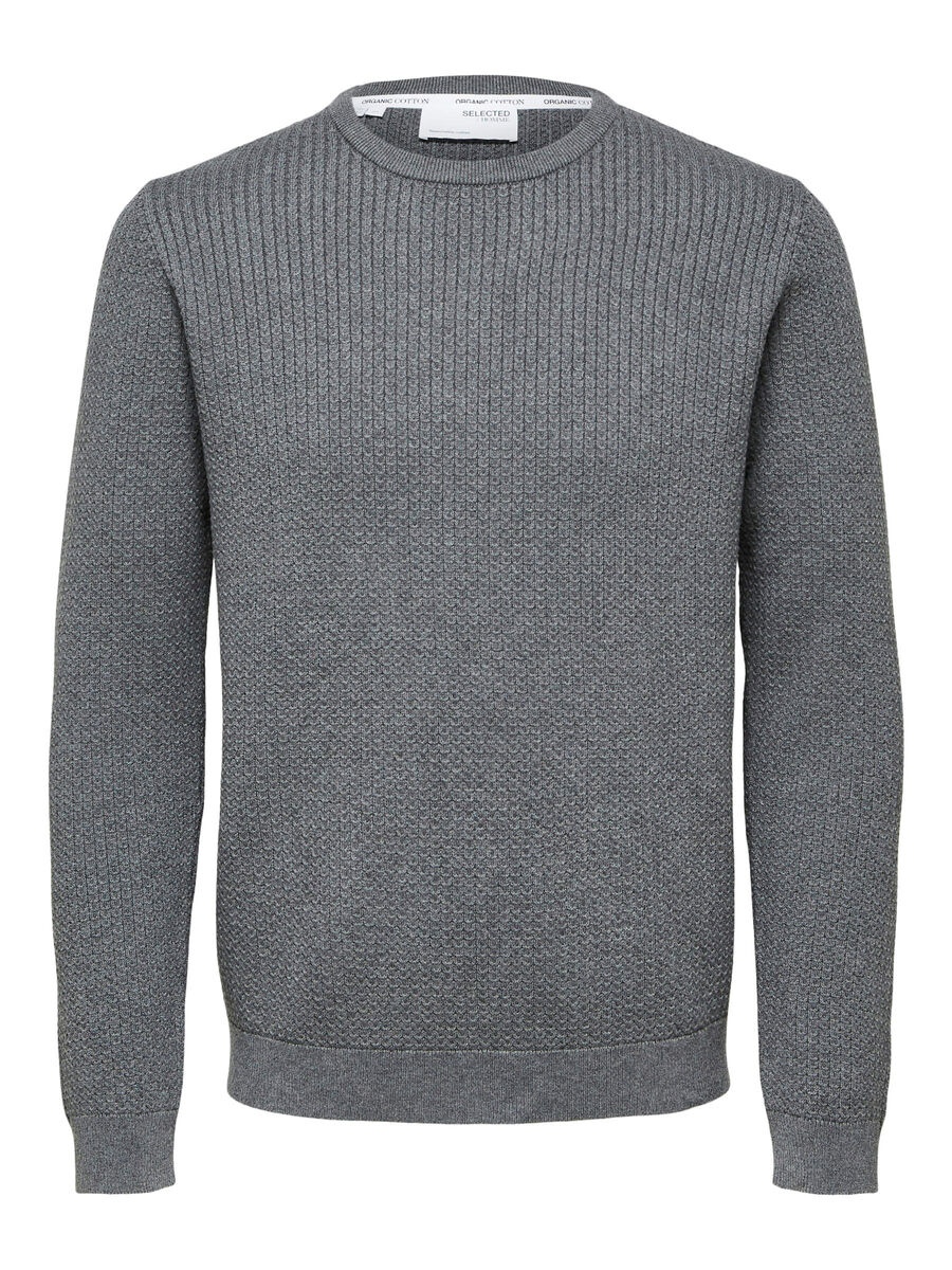 Round neck knitted pullover, Selected