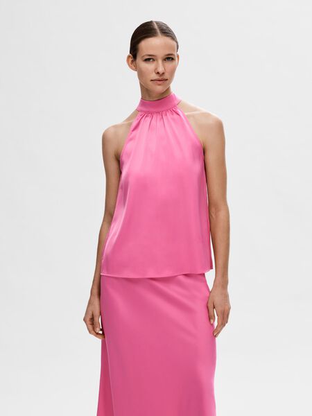 Selected SATIN HALTERNECK TOP, Phlox Pink, highres - 16092224_PhloxPink_003.jpg