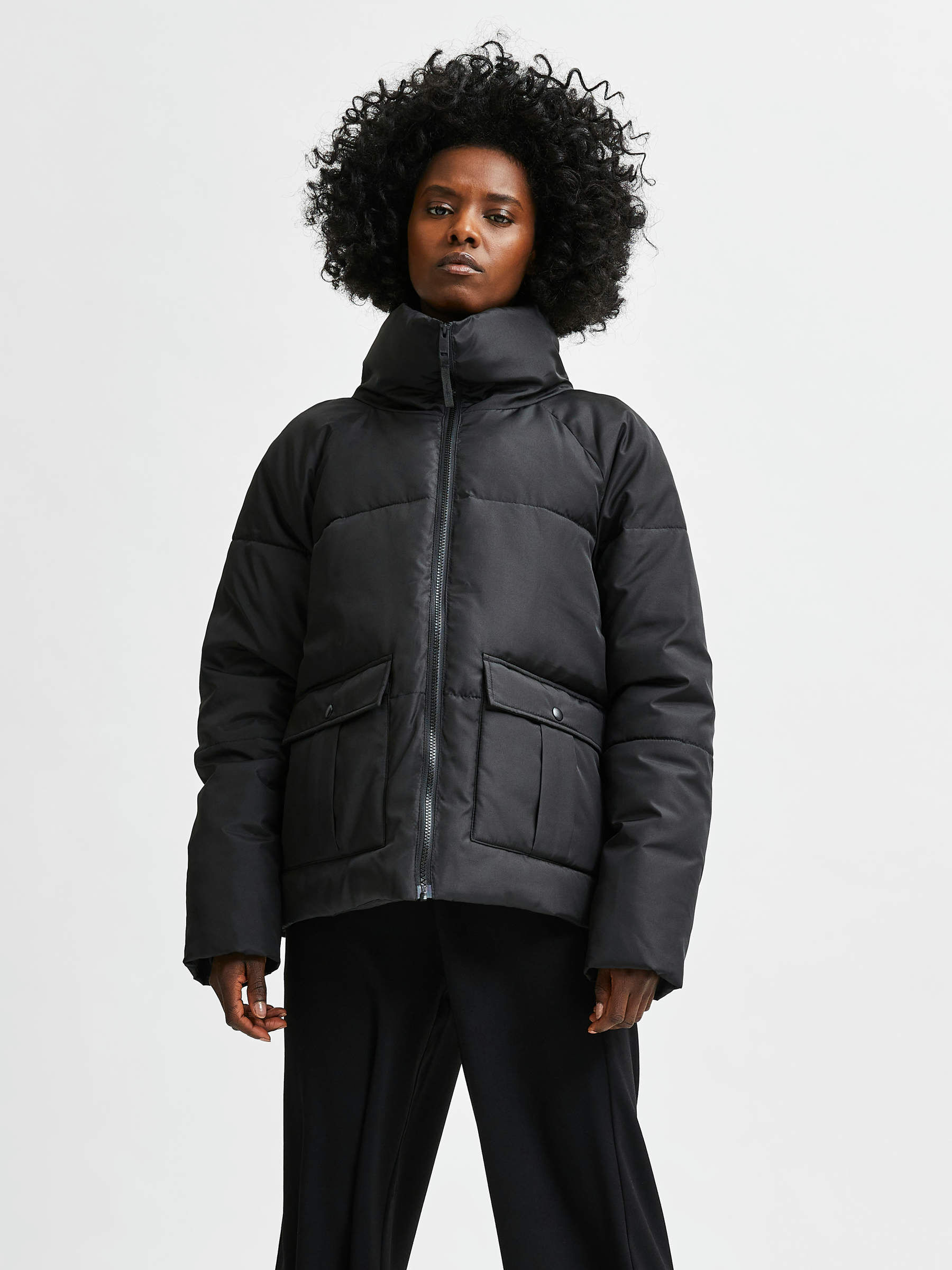 puffer jacket high neck