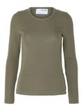 Selected LANGE MOUWEN T-SHIRT, Dusky Green, highres - 16090484_DuskyGreen_001.jpg